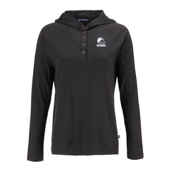 Cleveland Browns Cutter & Buck Women's Coastline Epic Comfort Eco Recycled Quarter-Snap Long Sleeve Hoodie T-Shirt - Black Hoodies