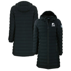Cleveland Browns Cutter & Buck Women's Mission Ridge Repreve Eco Insulated Full-Zip Hoodie Long Puffer Jacket - Black Hoodies