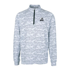 Cleveland Browns Cutter & Buck Big & Tall Traverse Stretch Eco Camo Print Quarter-Zip Top - Charcoal Tops