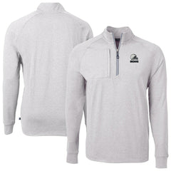 Cleveland Browns Cutter & Buck Big & Tall Adapt Eco Knit Quarter-Zip Top - Heather Gray Tops