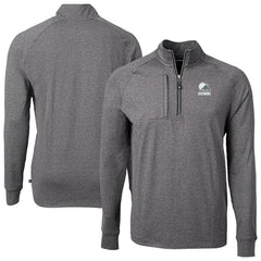 Cleveland Browns Cutter & Buck Big & Tall Adapt Eco Knit Quarter-Zip Top - Heather Black Tops