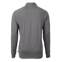 Cleveland Browns Cutter & Buck Big & Tall Adapt Eco Knit Quarter-Zip Top - Heather Black Tops