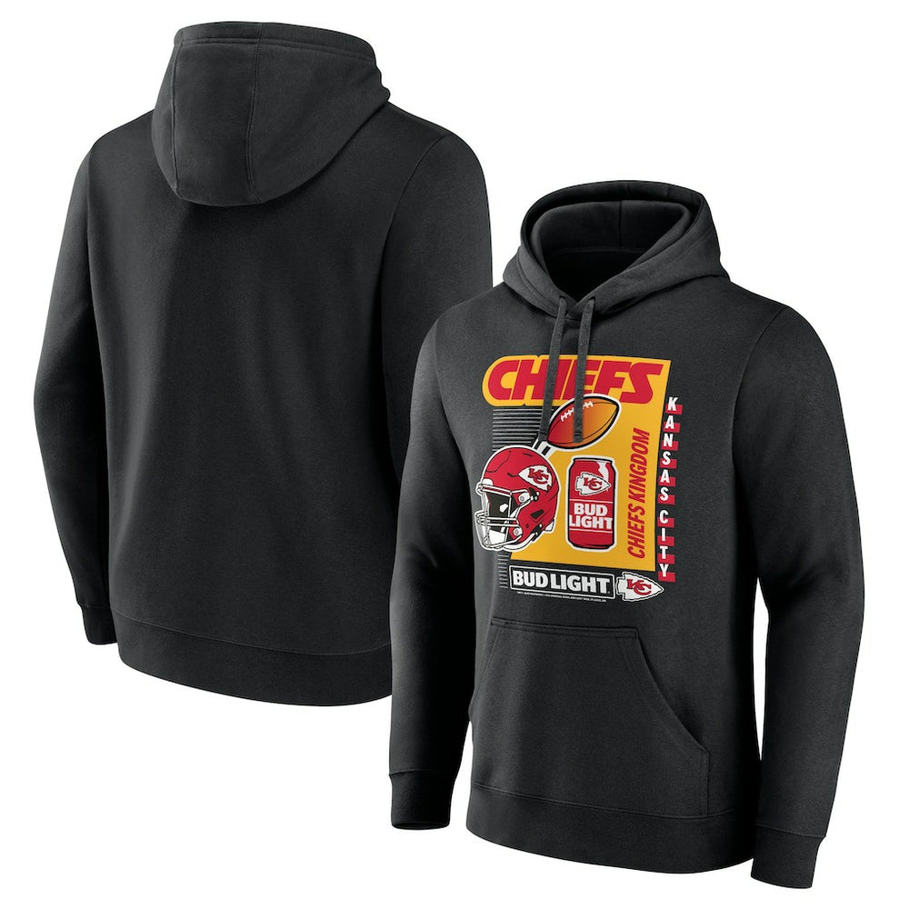 Kansas City Chiefs Bud Light Pullover Hoodie - Black Hoodies