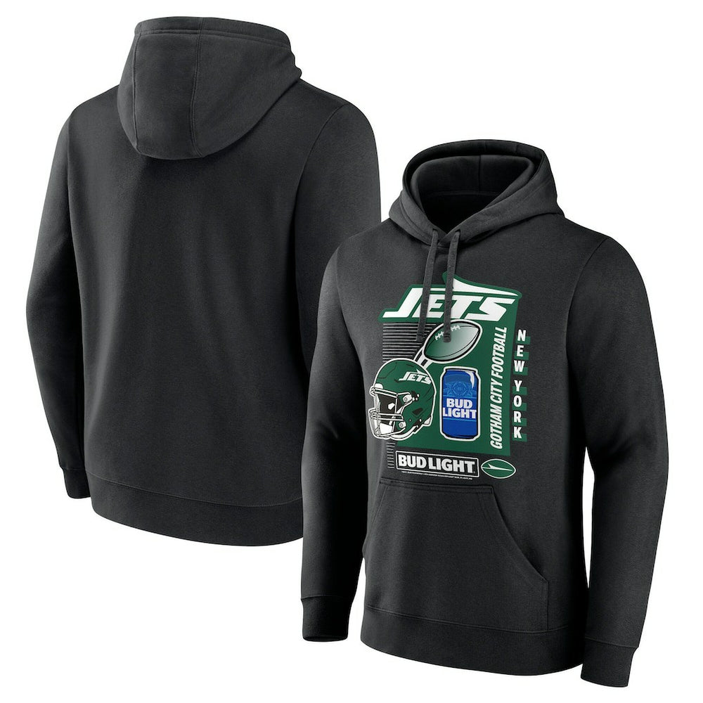 New York Jets Bud Light Pullover Hoodie - Black Hoodies