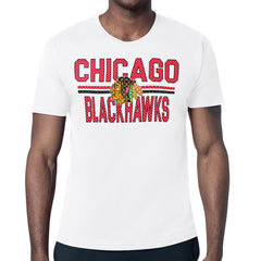 Chicago Blackhawks Starter Mesh Look Team Name T-Shirt - White | US 202296556