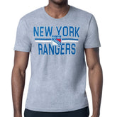 New York Rangers Starter Mesh Look Team Name T-Shirt - Heather Gray | US 202296561
