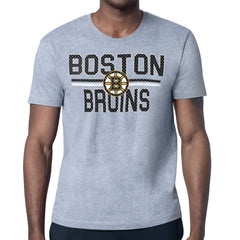 Boston Bruins Starter Mesh Look Team Name T-Shirt - Heather Gray | US 202296567