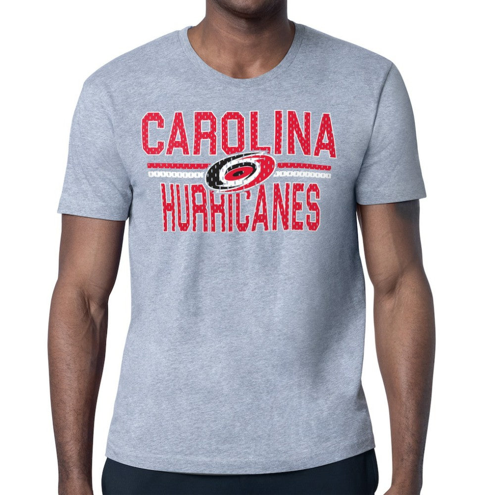 Carolina Hurricanes Starter Mesh Look Team Name T-Shirt - Heather Gray | US 202296579