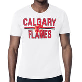 Calgary Flames Starter Mesh Look Team Name T-Shirt - White | US 202296620