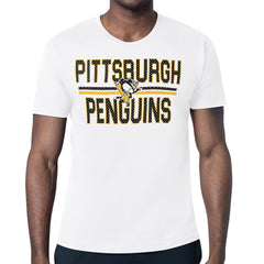 Pittsburgh Penguins Starter Mesh Look Team Name T-Shirt - White | US 202296635