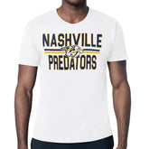 Nashville Predators Starter Mesh Look Team Name T-Shirt - White | US 202296641