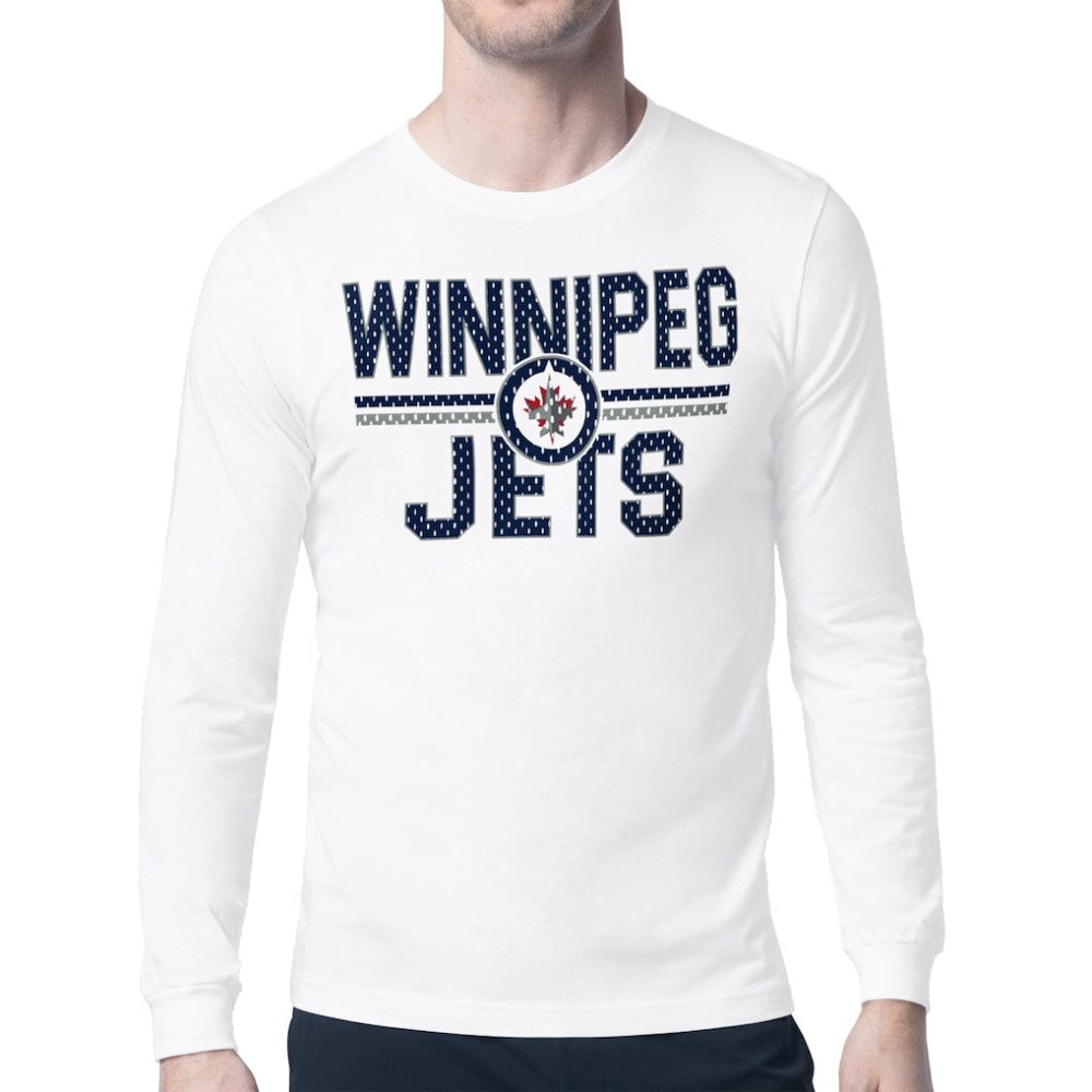 Winnipeg Jets Starter Mesh Look Team Name Long Sleeve T-Shirt - White | US 202296644