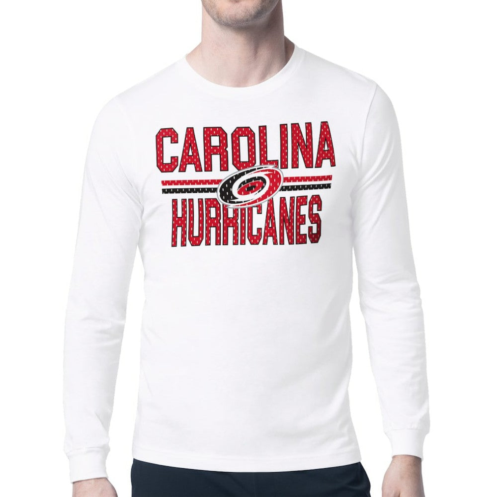 Carolina Hurricanes Starter Mesh Look Team Name Long Sleeve T-Shirt - White | US 202296666
