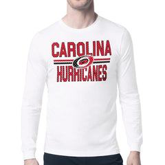 Carolina Hurricanes Starter Mesh Look Team Name Long Sleeve T-Shirt - White | US 202296666