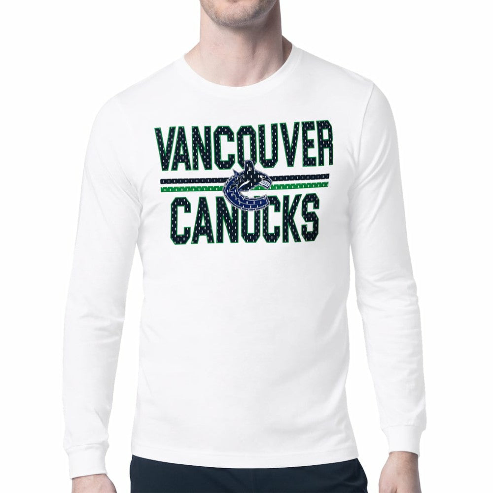 Vancouver Canucks Starter Mesh Look Team Name Long Sleeve T-Shirt - White | US 202296690