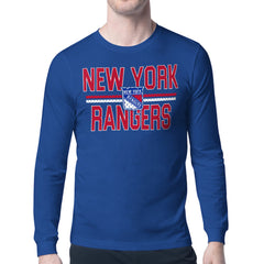 New York Rangers Starter Mesh Look Team Name Long Sleeve T-Shirt - Blue | US 202296708