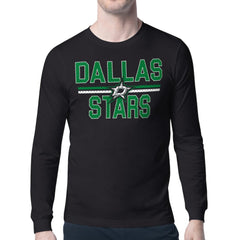 Dallas Stars Starter Mesh Look Team Name Long Sleeve T-Shirt - Black | US 202296716