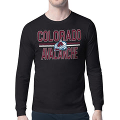 Colorado Avalanche Starter Mesh Look Team Name Long Sleeve T-Shirt - Black | US 202296717
