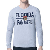 Florida Panthers Starter Mesh Look Team Name Logo Long Sleeve T-Shirt - Heather Gray | US 202296731