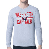 Washington Capitals Starter Mesh Look Team Name Logo Long Sleeve T-Shirt - Heather Gray | US 202296745