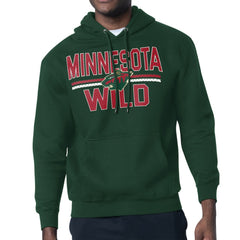 Minnesota Wild Starter Mesh Look Team Name Logo Tri-Blend Pullover Hoodie - Green | US 202296775