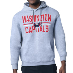 Washington Capitals Starter Mesh Look Team Name Logo Tri-Blend Pullover Hoodie - Heather Gray | US 202296783