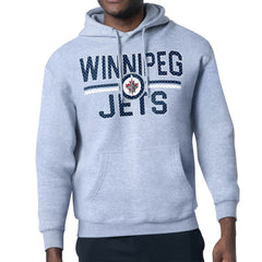 Winnipeg Jets Starter Mesh Look Team Name Logo Tri-Blend Pullover Hoodie - Heather Gray | US 202296785