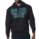 San Jose Sharks Starter Mesh Look Team Name Logo Tri-Blend Pullover Hoodie - Black | US 202296802