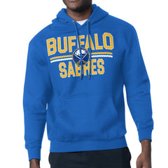Buffalo Sabres Starter Mesh Look Team Name Logo Tri-Blend Pullover Hoodie - Royal | US 202296830