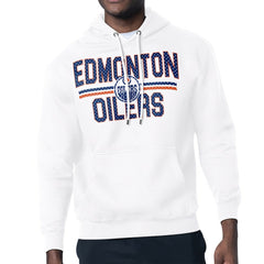 Edmonton Oilers Starter Mesh Look Team Name Logo Tri-Blend Pullover Hoodie - White | US 202296847