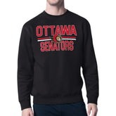 Ottawa Senators Starter Mesh Look Team Name Logo Pullover Sweatshirt - Black | US 202296893