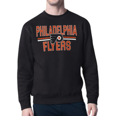 Philadelphia Flyers Starter Mesh Look Team Name Logo Pullover Sweatshirt - Black | US 202296895