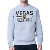 Vegas Golden Knights Starter Mesh Look Team Name Logo Pullover Sweatshirt - Heather Gray | US 202296896