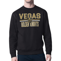 Vegas Golden Knights Starter Mesh Look Team Name Logo Pullover Sweatshirt - Black | US 202296900