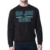 San Jose Sharks Starter Mesh Look Team Name Logo Pullover Sweatshirt - Black | US 202296908