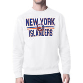 New York Islanders Starter Mesh Look Team Name Logo Pullover Sweatshirt - White | US 202296928