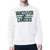 Vancouver Canucks Starter Mesh Look Team Name Logo Pullover Sweatshirt - White | US 202296945