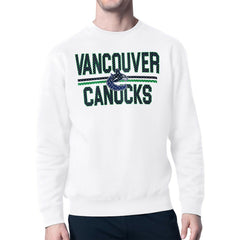 Vancouver Canucks Starter Mesh Look Team Name Logo Pullover Sweatshirt - White | US 202296945