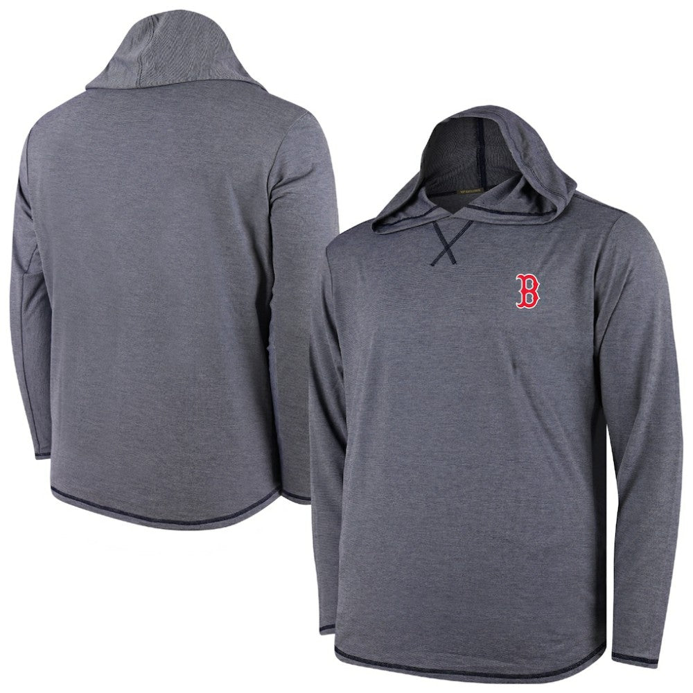 Boston Red Sox Butter Stripe Tri-Blend Long Sleeve Hoodie T-Shirt - Navy Hoodies