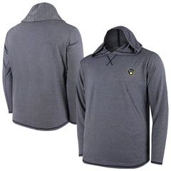Milwaukee Brewers Butter Stripe Tri-Blend Long Sleeve Hoodie T-Shirt - Navy Hoodies