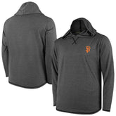 San Francisco Giants Butter Stripe Tri-Blend Long Sleeve Hoodie T-Shirt - Black Hoodies