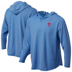 Philadelphia Phillies Butter Stripe Tri-Blend Long Sleeve Hoodie T-Shirt - Royal Hoodies