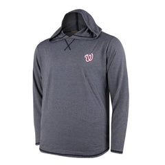 Washington Nationals Butter Stripe Tri-Blend Long Sleeve Hoodie T-Shirt - Navy Hoodies