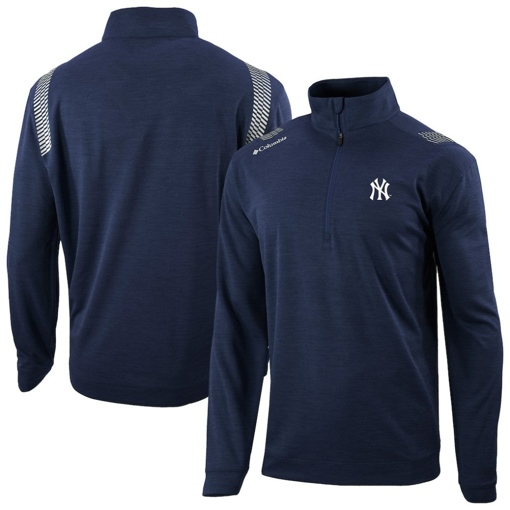 New York Yankees Columbia Oakland Downs Omni-Wick Quarter-Zip Top - Navy Tops