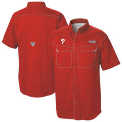 Philadelphia Phillies Columbia Omni-Wick Low Drag Offshore Button-Up Shirt - Red