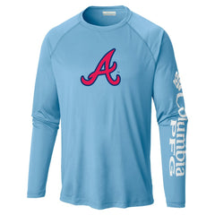 Atlanta Braves Columbia Terminal Tackle Long Sleeve T-Shirt - Light Blue T-shirts