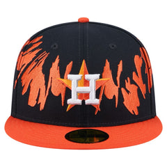 Houston Astros New Era Retro Pattern 59FIFTY Fitted Hat - Navy/Orange Hats