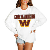 Washington Commanders Gameday Couture Women's Big Goals Oversized Long Sleeve T-Shirt - White T-shirts