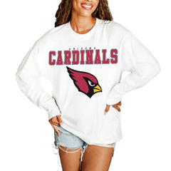 Arizona Cardinals Gameday Couture Women's Big Goals Oversized Long Sleeve T-Shirt - White T-shirts