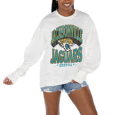 Jacksonville Jaguars Gameday Couture Women's Time Out Oversized Long Sleeve T-Shirt - White T-shirts